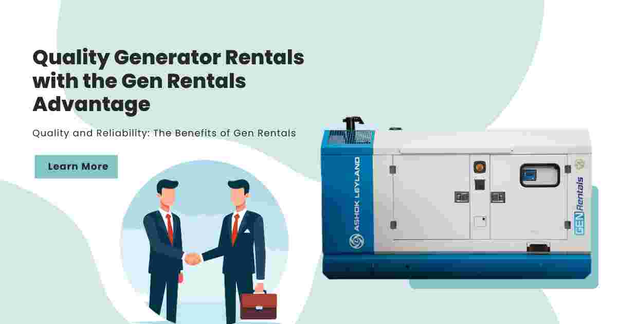 Quality Generator Rentals With The Gen Rentals Advantage