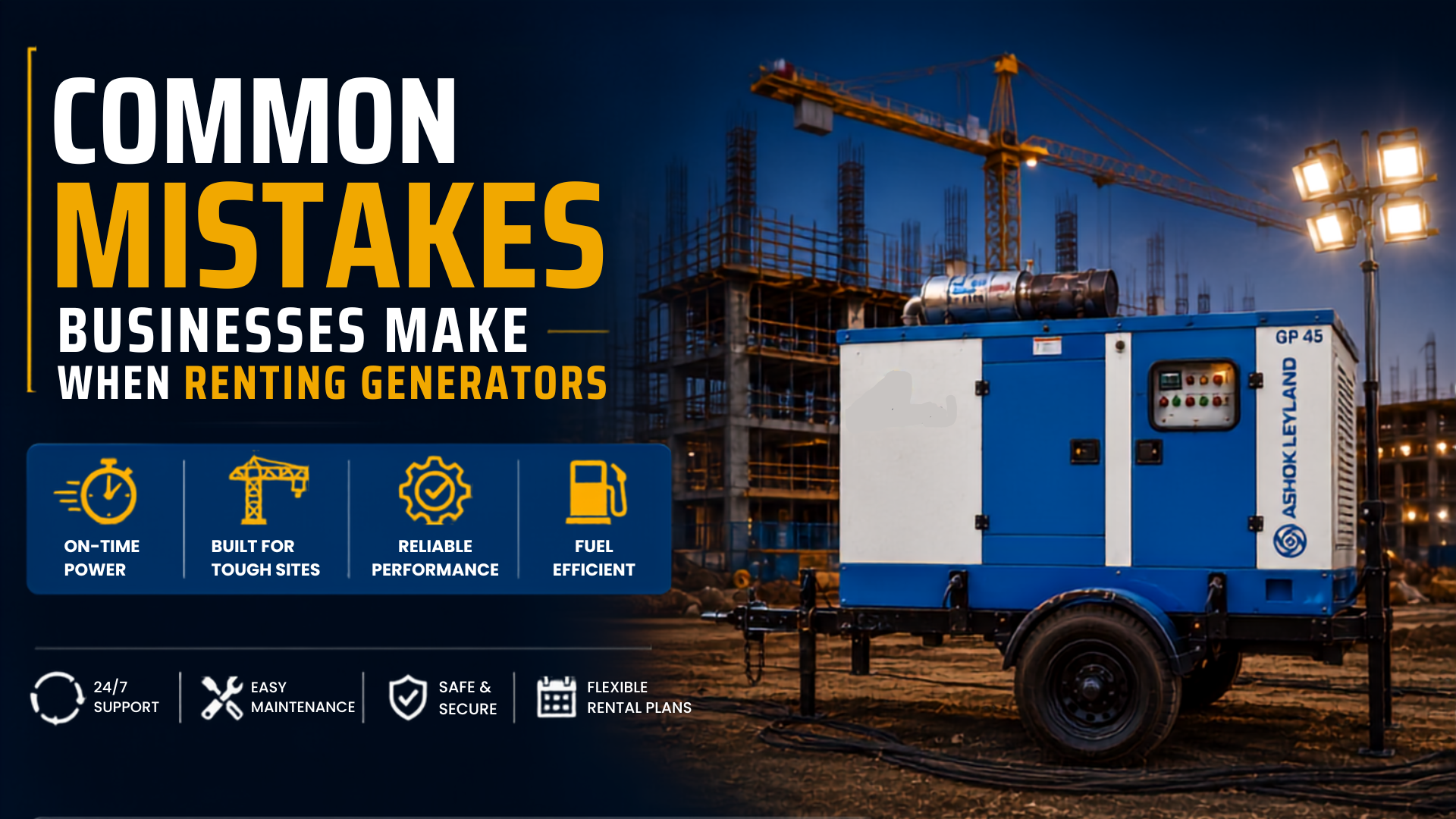 Common Mistakes Businesses Make When Renting Generators